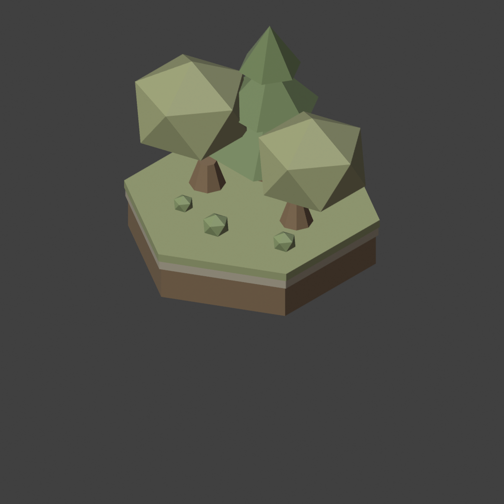 Raw Blender workbench render of tree geometry
